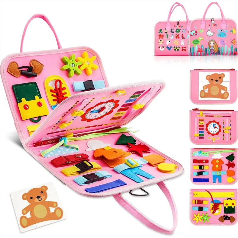 Montessori Busy Board Sensory Toy for Toddlers