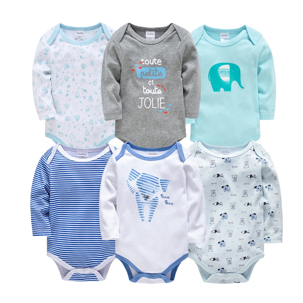 Newborn Baby Boys Long Sleeve Romper Set | 100% Cotton 0-24 Months