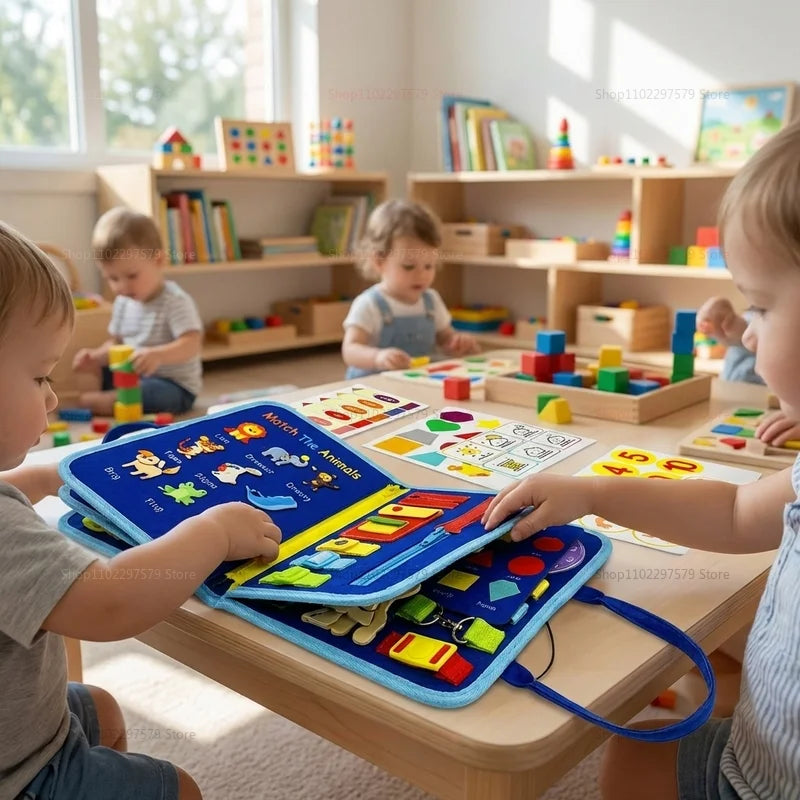Montessori Busy Board Sensory Toy for Toddlers