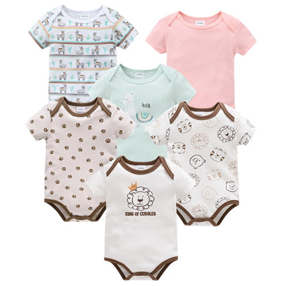Baby Girls Short Sleeve Bodysuit Set | 100% Cotton 0-12 Months