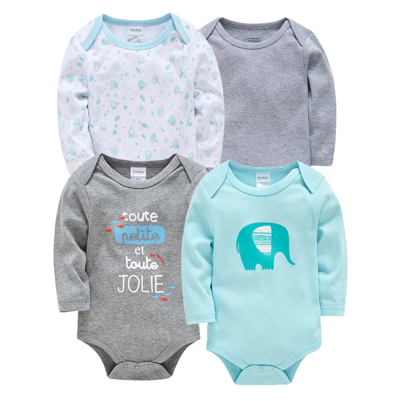 Newborn Baby Boys Long Sleeve Romper Set | 100% Cotton 0-24 Months