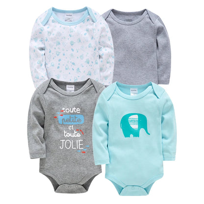 Newborn Baby Boys Long Sleeve Romper Set | 100% Cotton 0-24 Months