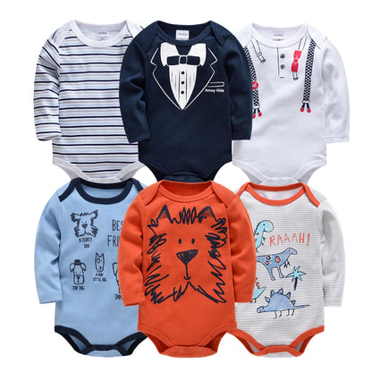 Newborn Baby Boys Long Sleeve Romper Set | 100% Cotton 0-24 Months