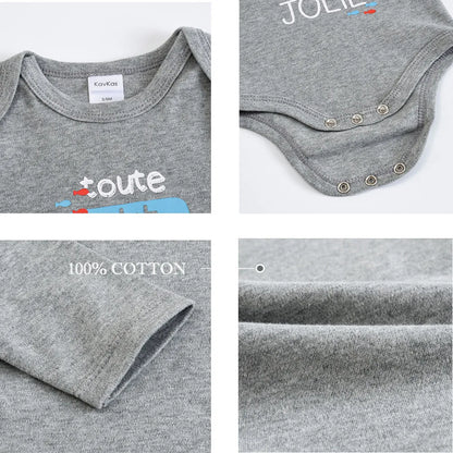 Newborn Baby Boys Long Sleeve Romper Set | 100% Cotton 0-24 Months