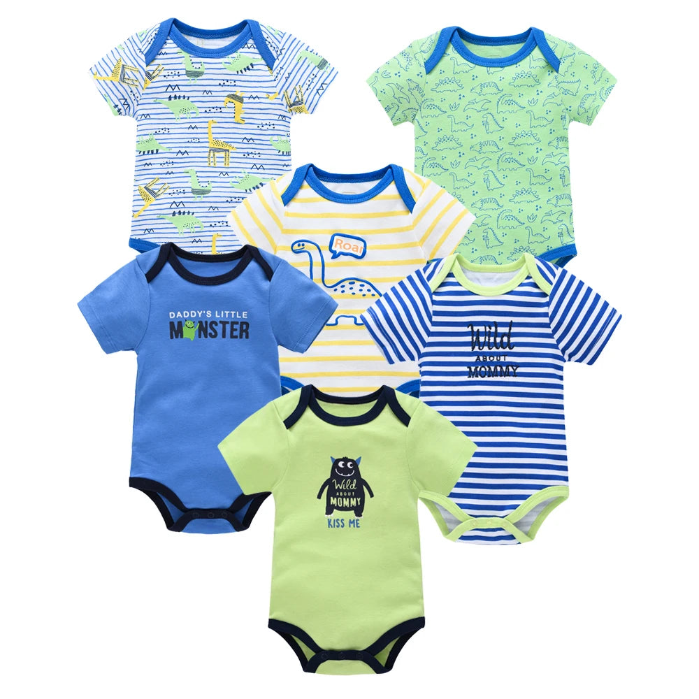 Baby Girls Short Sleeve Bodysuit Set | 100% Cotton 0-12 Months