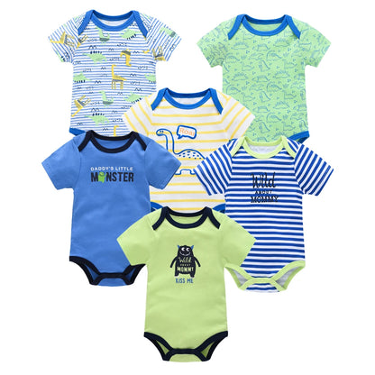 Baby Girls Short Sleeve Bodysuit Set | 100% Cotton 0-12 Months