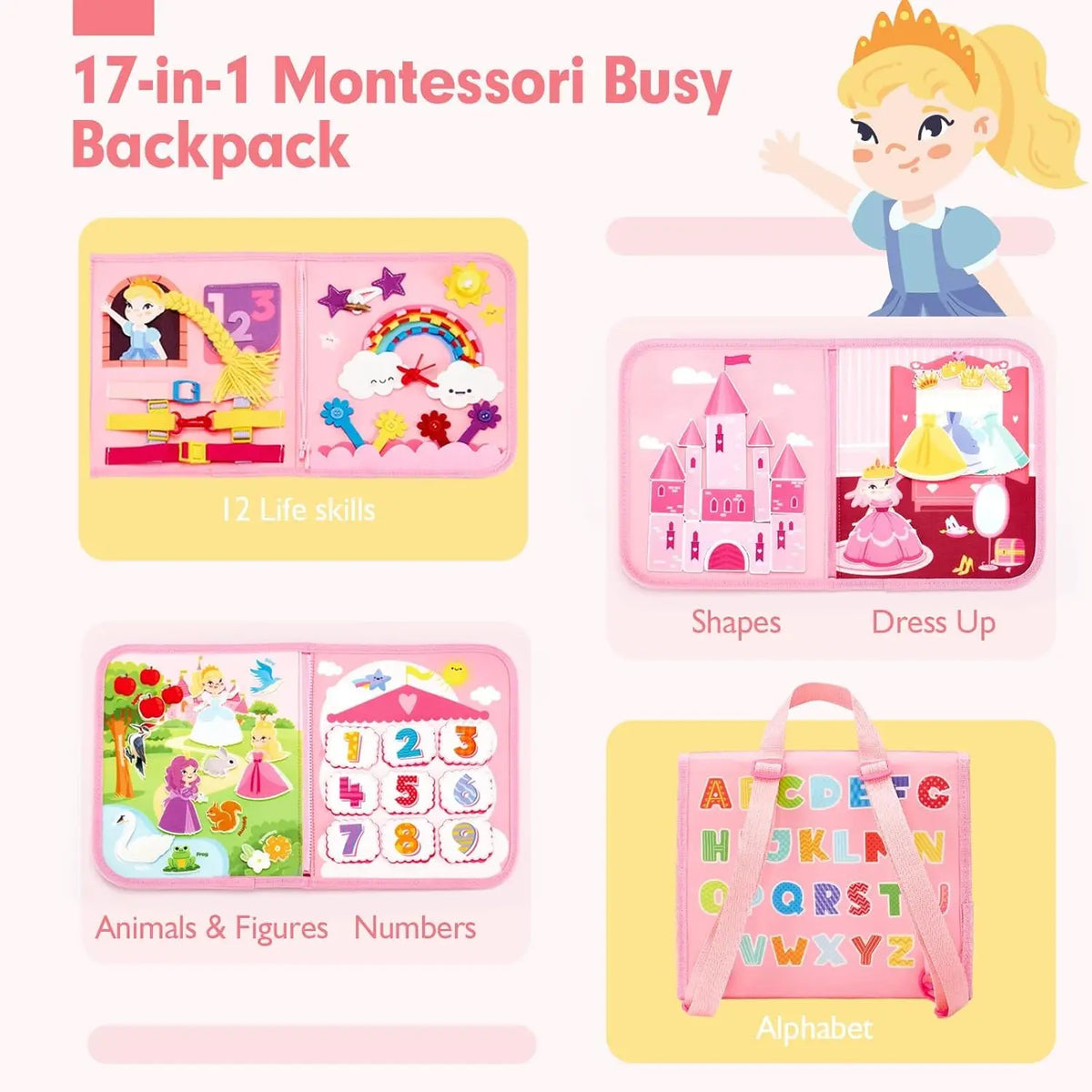 Montessori Busy Board Backpack for Toddlers