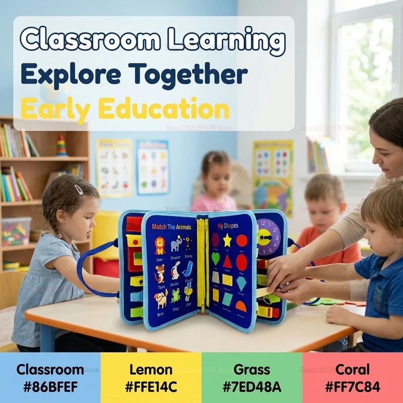 Montessori Busy Board Sensory Toy for Toddlers
