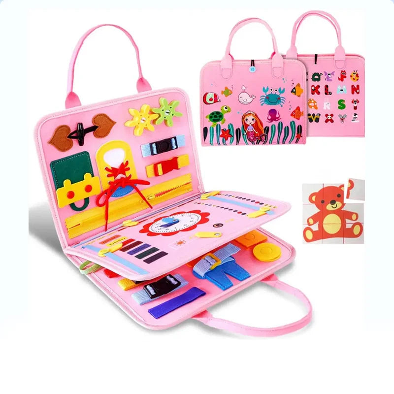 Montessori Busy Board Sensory Toy for Toddlers