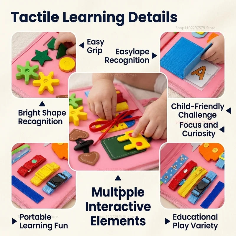 Montessori Busy Board Sensory Toy for Toddlers