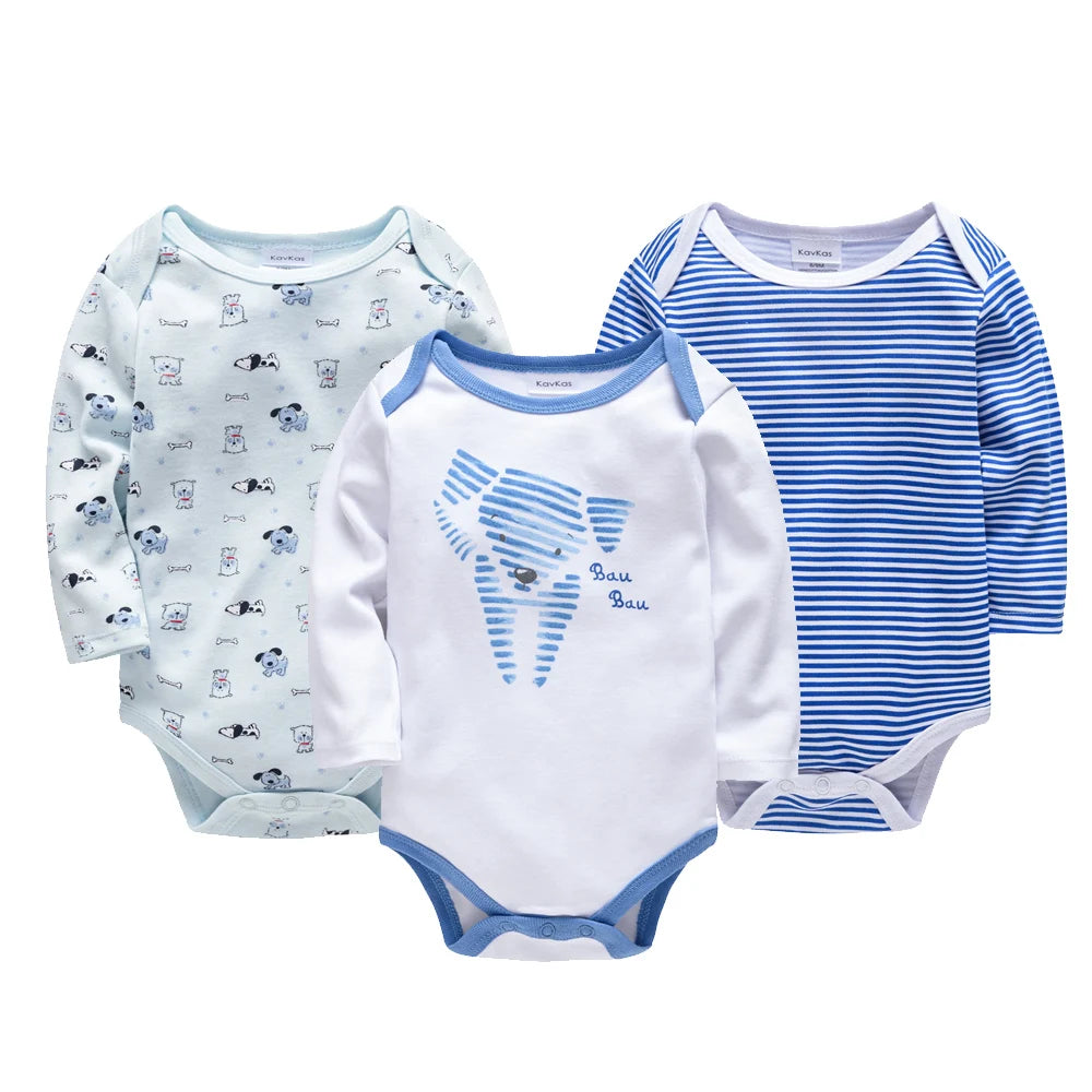 Newborn Baby Boys Long Sleeve Romper Set | 100% Cotton 0-24 Months