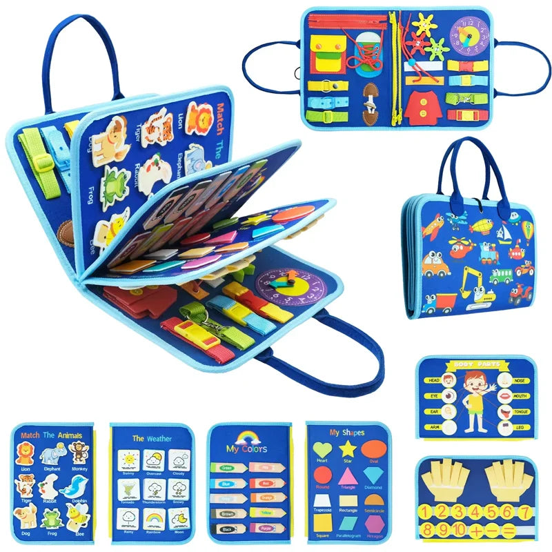 Montessori Busy Board Sensory Toy for Toddlers